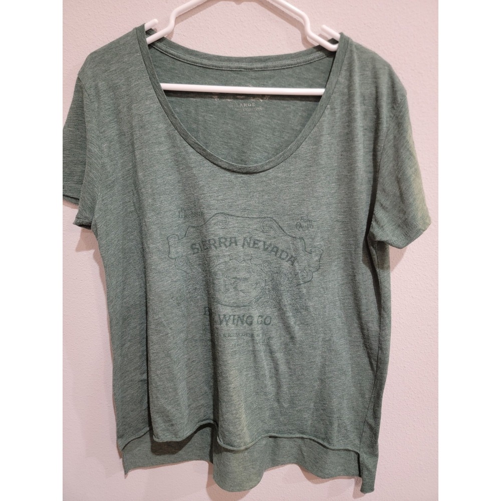 Sierra Nevada Brewing Company Chico, CA T Shirt Beer Bar Womens XL Green